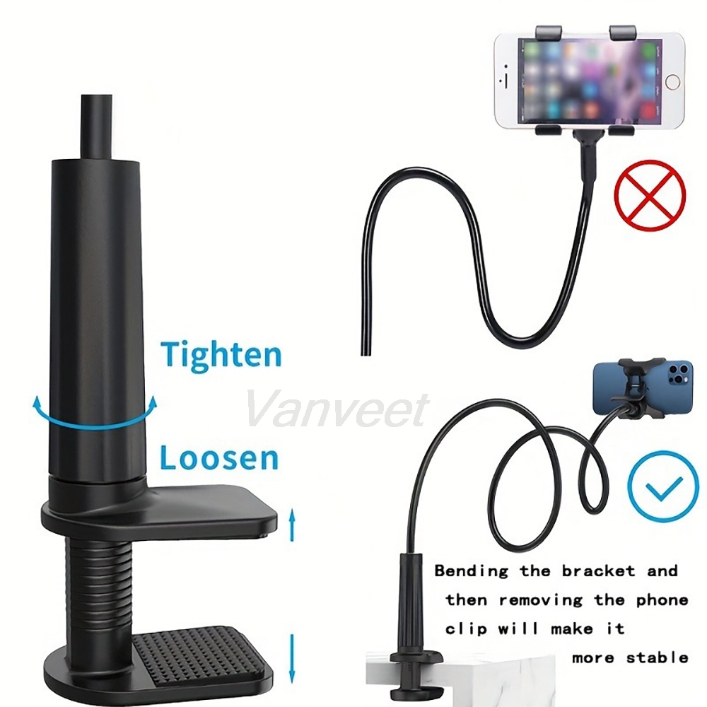 Desk Phone Stand - 360° Mobile Phone Holder Stand Clip