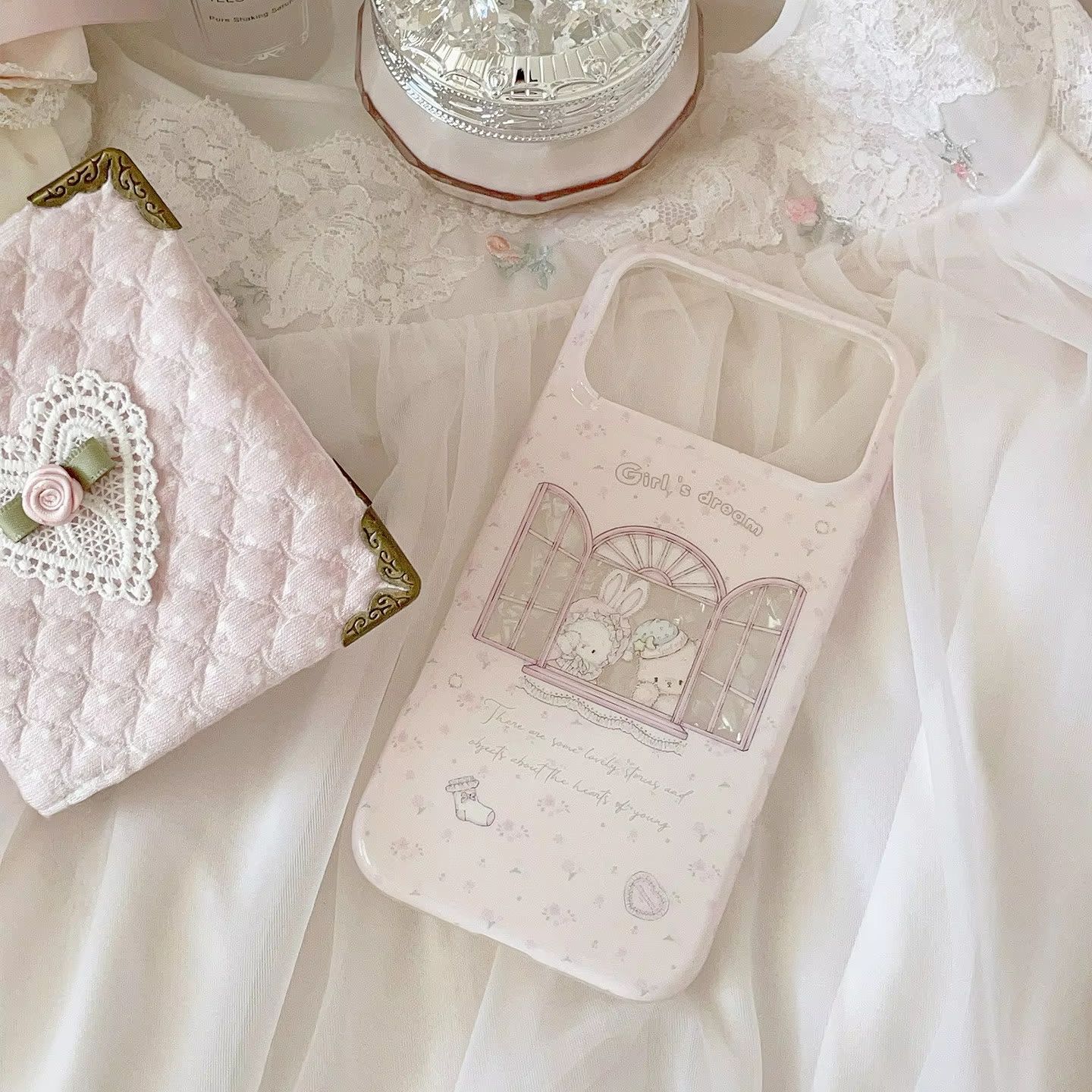Kawaii Bunny Bear Floral Pink  - огляд і ціна Phone Accessories For Girls