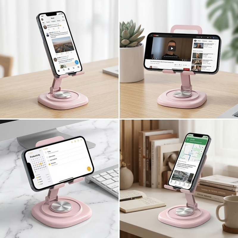 Macaron Desktop Metal Rotating - огляд і ціна Desk Phone Stand