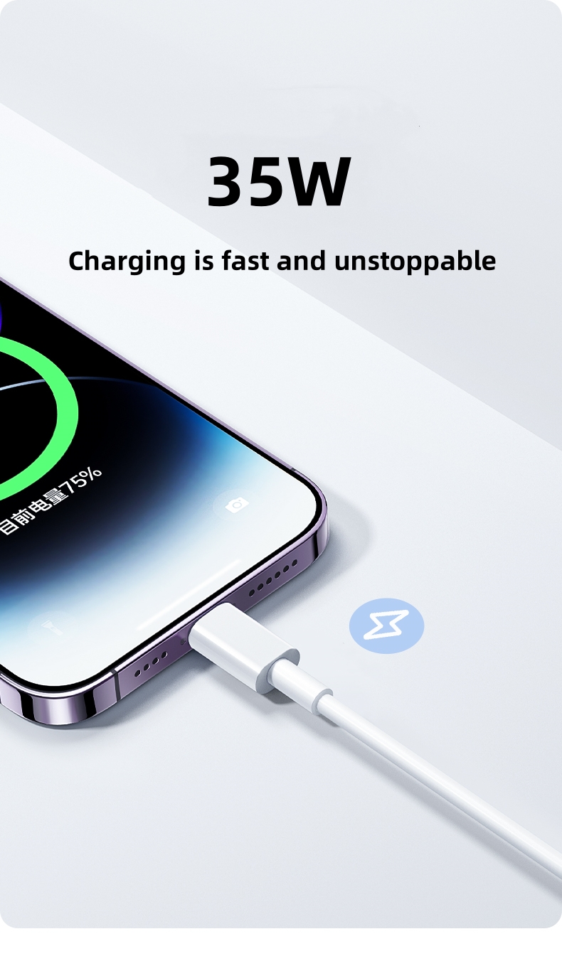 35W USB Cable For iPhone 14 13 - огляд і ціна Phone Accessories Online